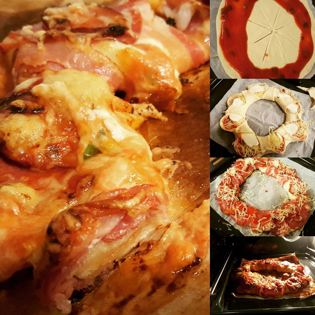 Pizza mal anders – gefüllt mit Käse und umgewickelt mit Bacon und Salami